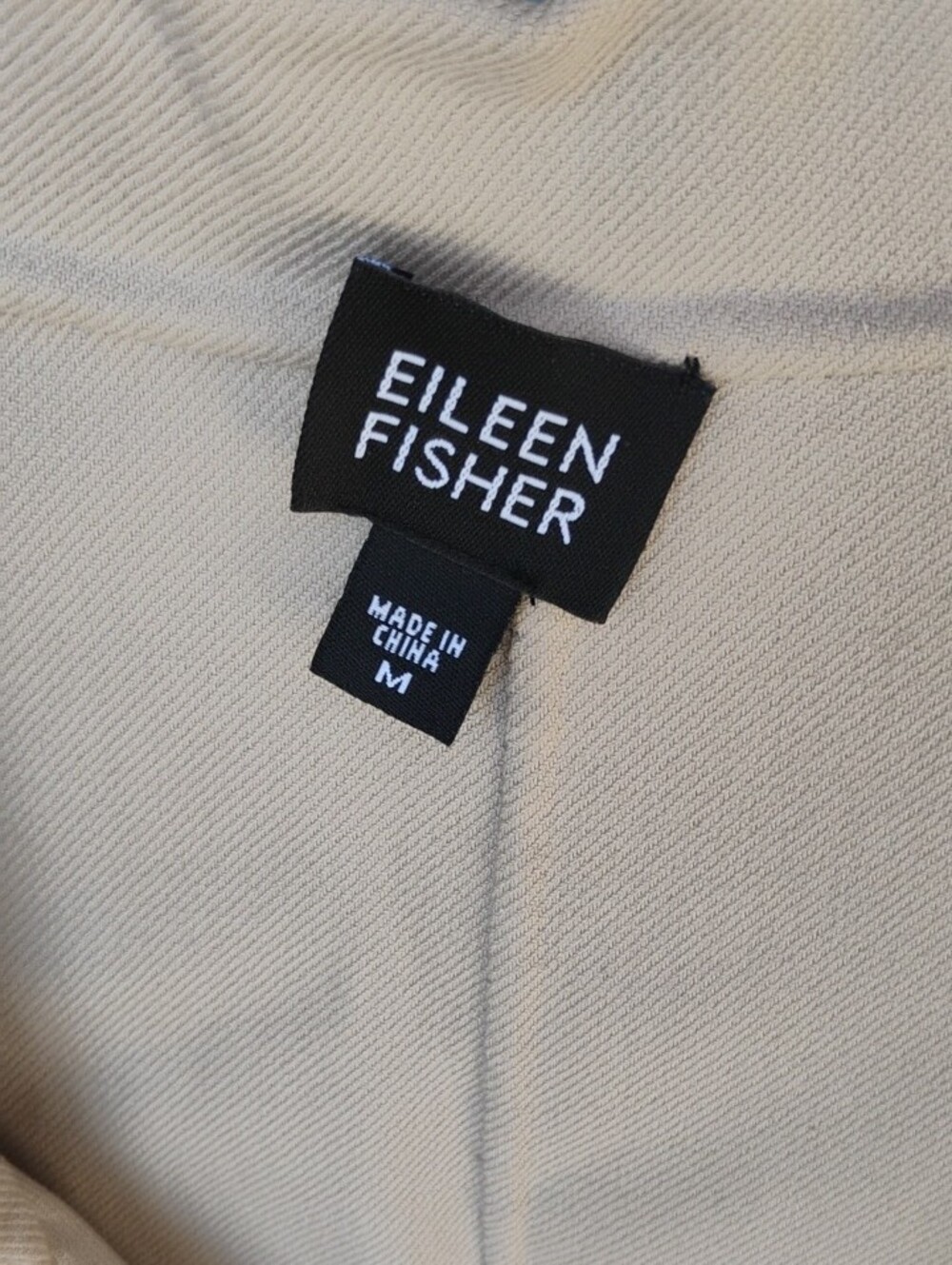 Eileen Fisher Light Khaki Double-Breasted Pea Jacket - Picture 2 of 9